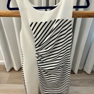 Guess Black and White Asymmetrical Dress